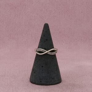 sterling silver cz infinity ring size 4.75